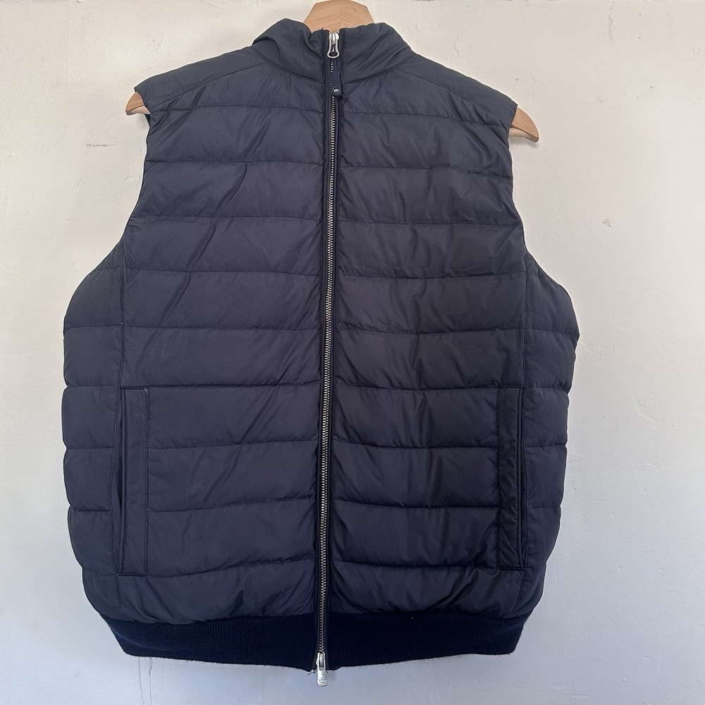 Peter Millar Crown Quilted Vest Men's Navy Blue Down Fill Outdoors Golf Merino M